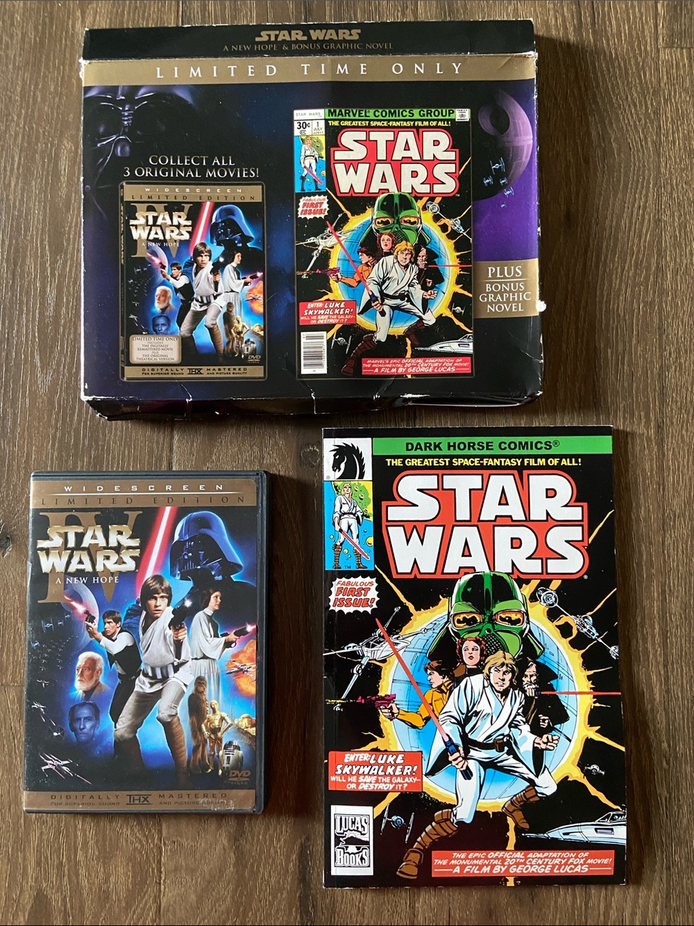 Star Wars Collectible Set with Black, Purple, Blue, White, Red Artwork